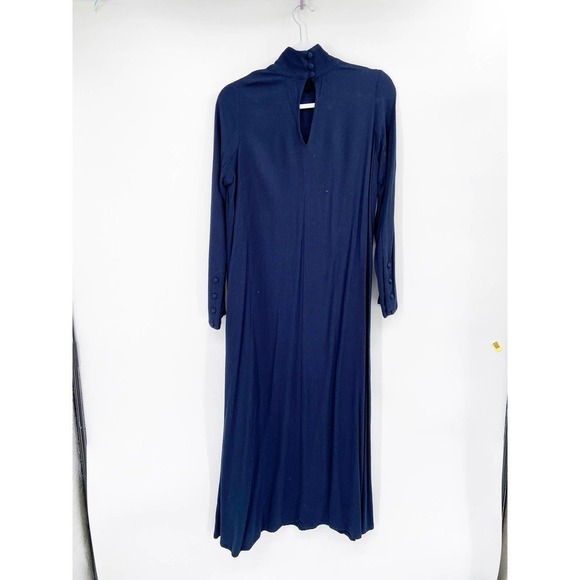 Rachel Pally Solid Navy Blue Long Sleeve Maxi Shift Dress Size Small - Picture 3 of 6